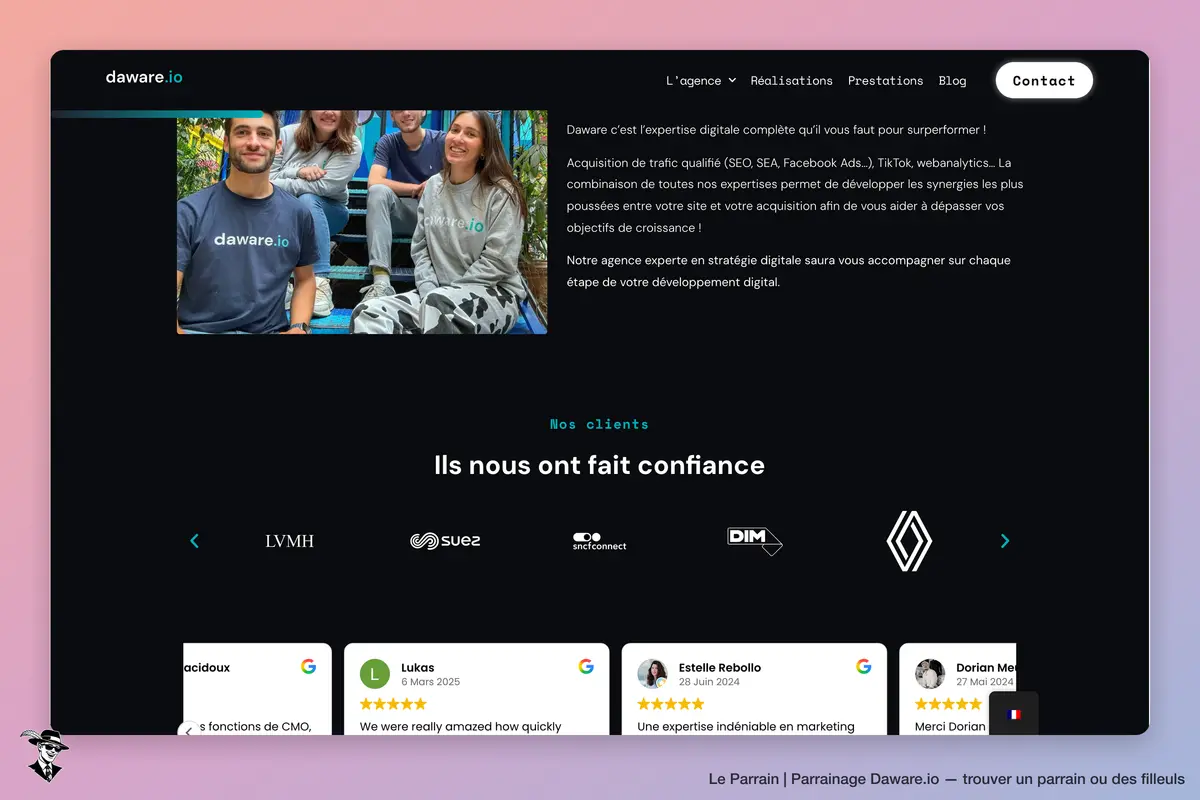 Capture d'écran de Daware.io