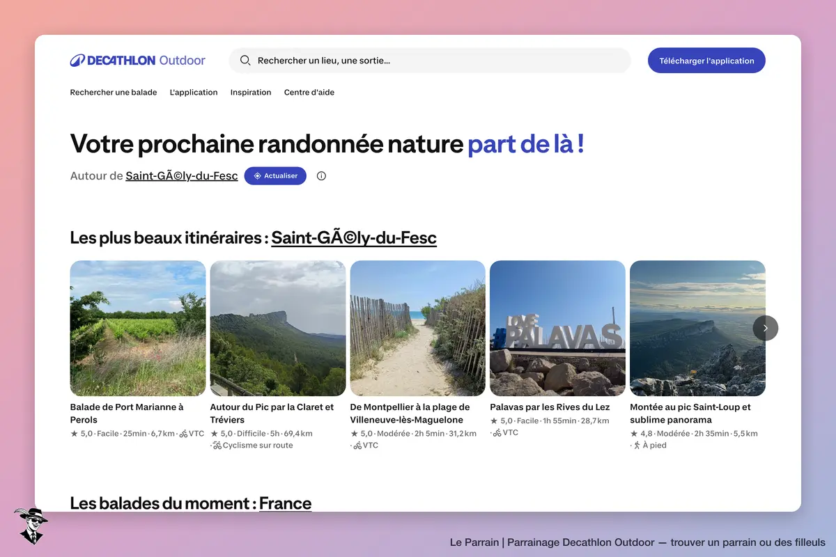 Page d'accueil de Decathlon Outdoor
