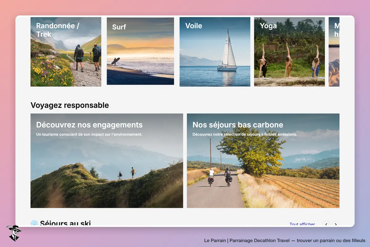 Capture d'écran de Decathlon Travel