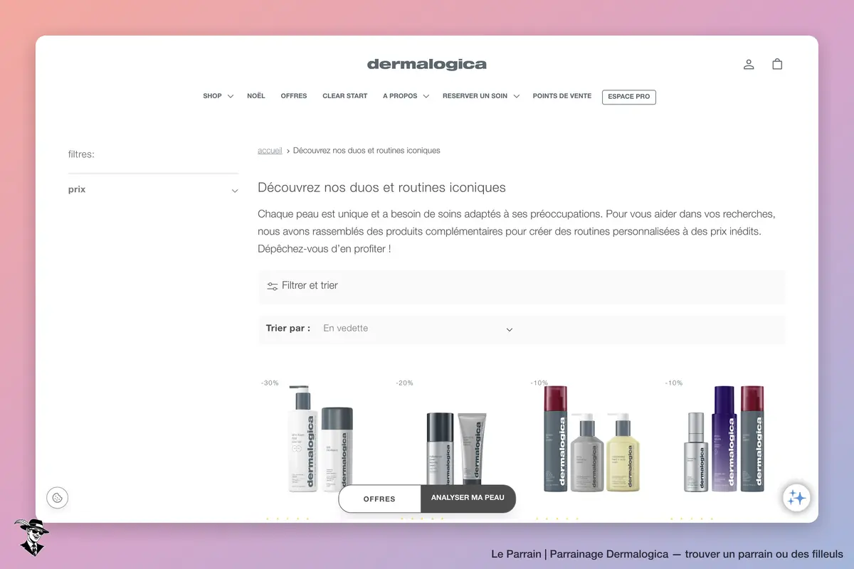Page catégorie de Dermalogica
