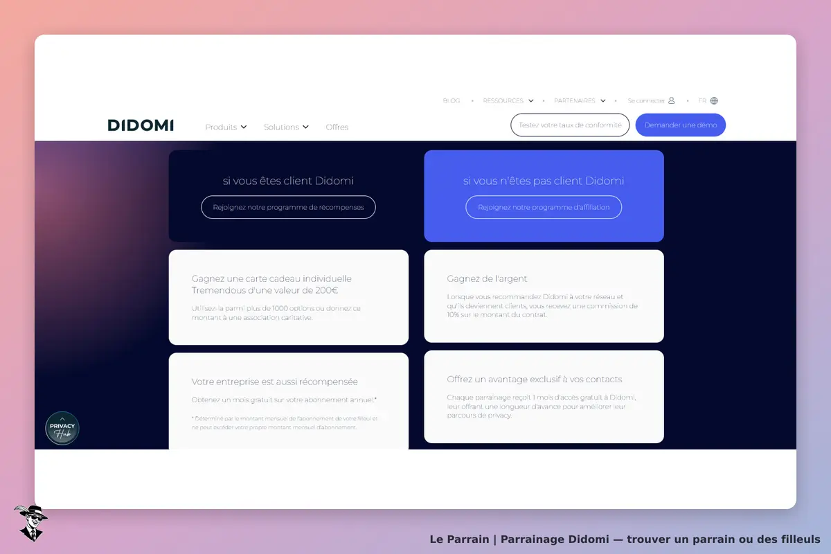 Page parrainage de Didomi