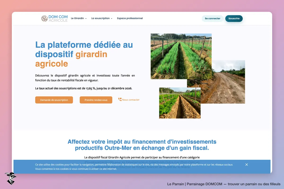 Page d'accueil de DOMCOM