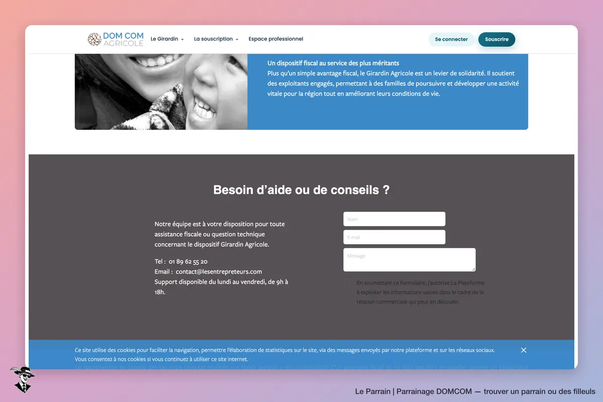 Capture d'écran de DOMCOM