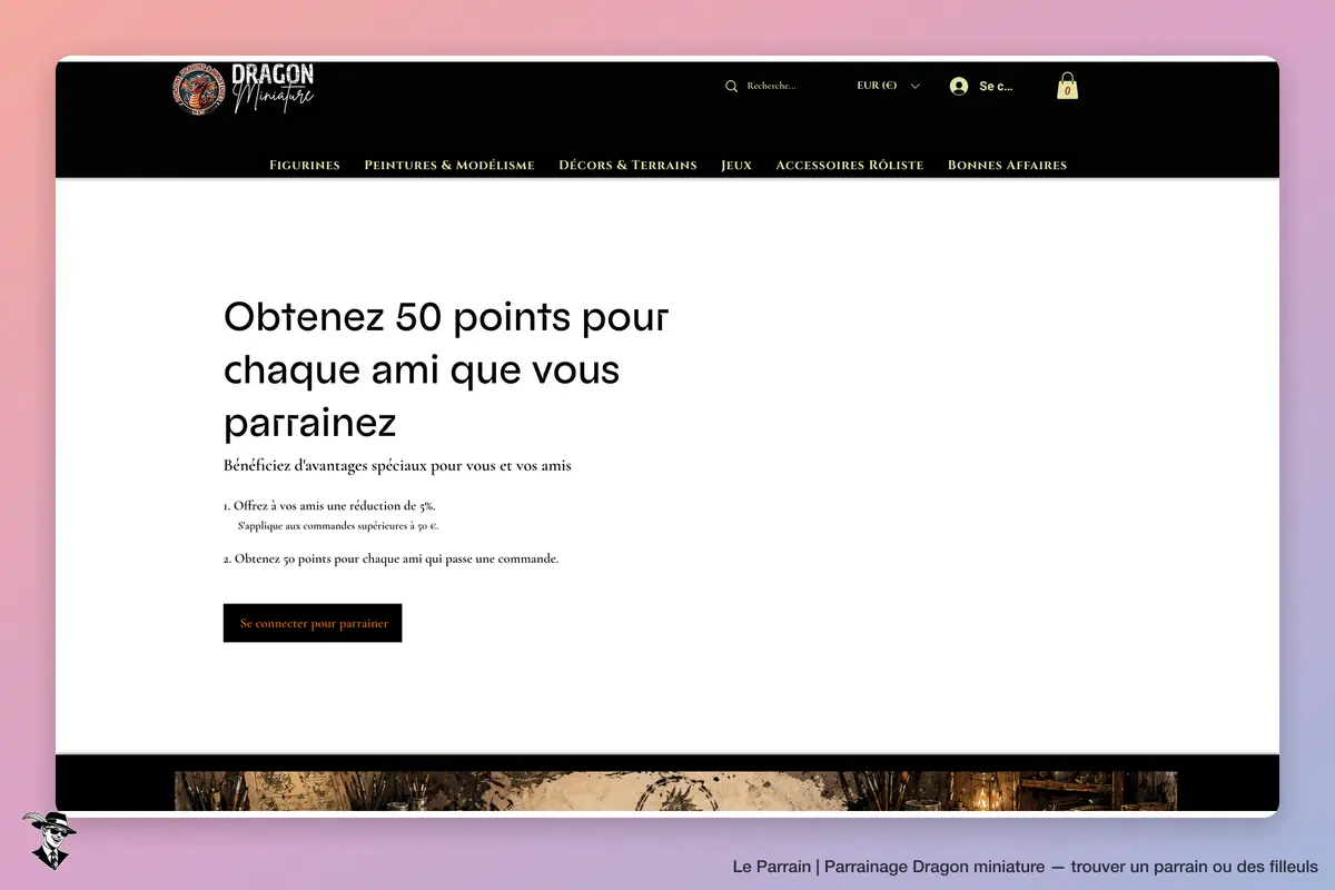 Page parrainage de Dragon miniature