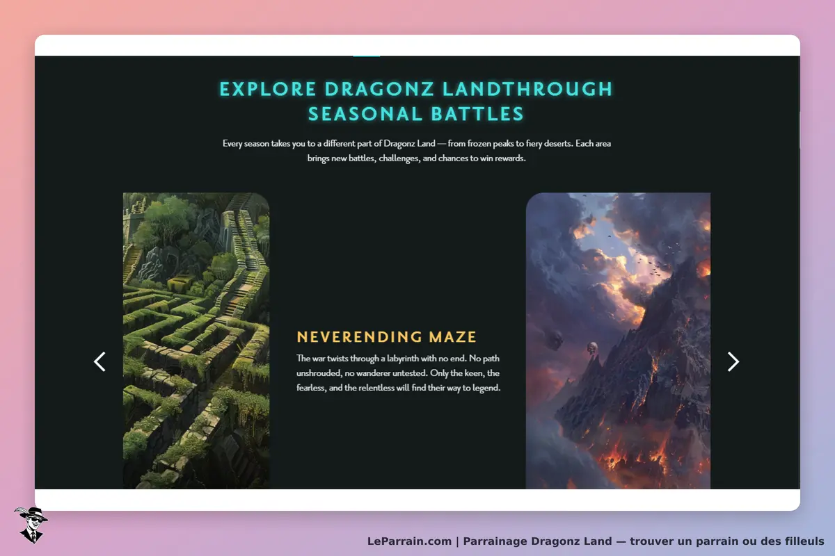 Dragonz Land : illustrations de labyrinthes et paysages fantastiques avec descriptions
