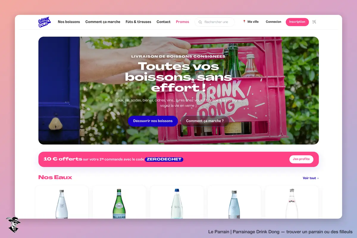 Page d'accueil de Drink Dong