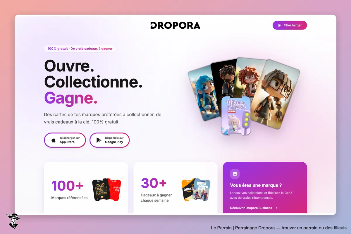 Page d'accueil de Dropora