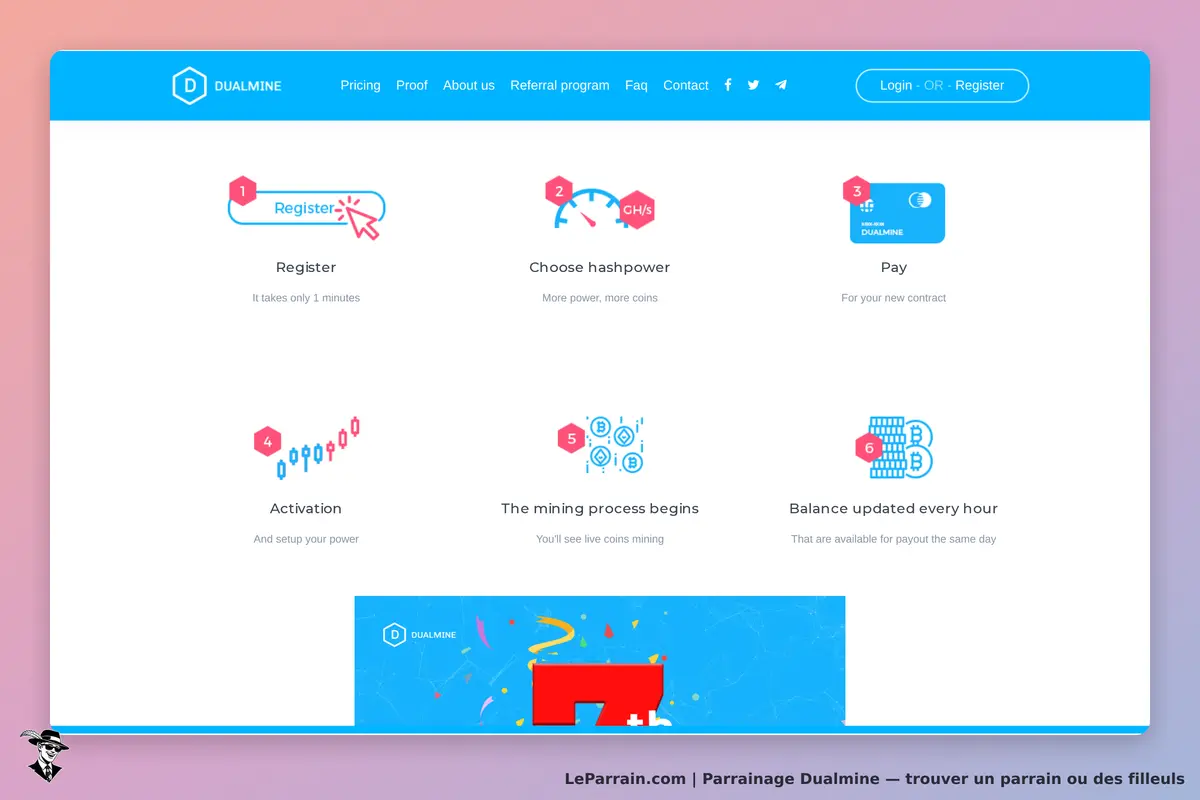Dualmine : étapes du processus d'inscription et de démarrage du minage de cryptomonnaies