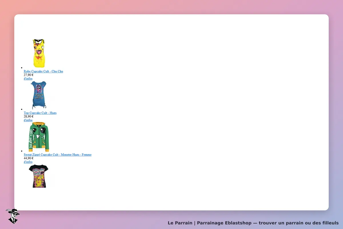 Page d'accueil de Eblastshop