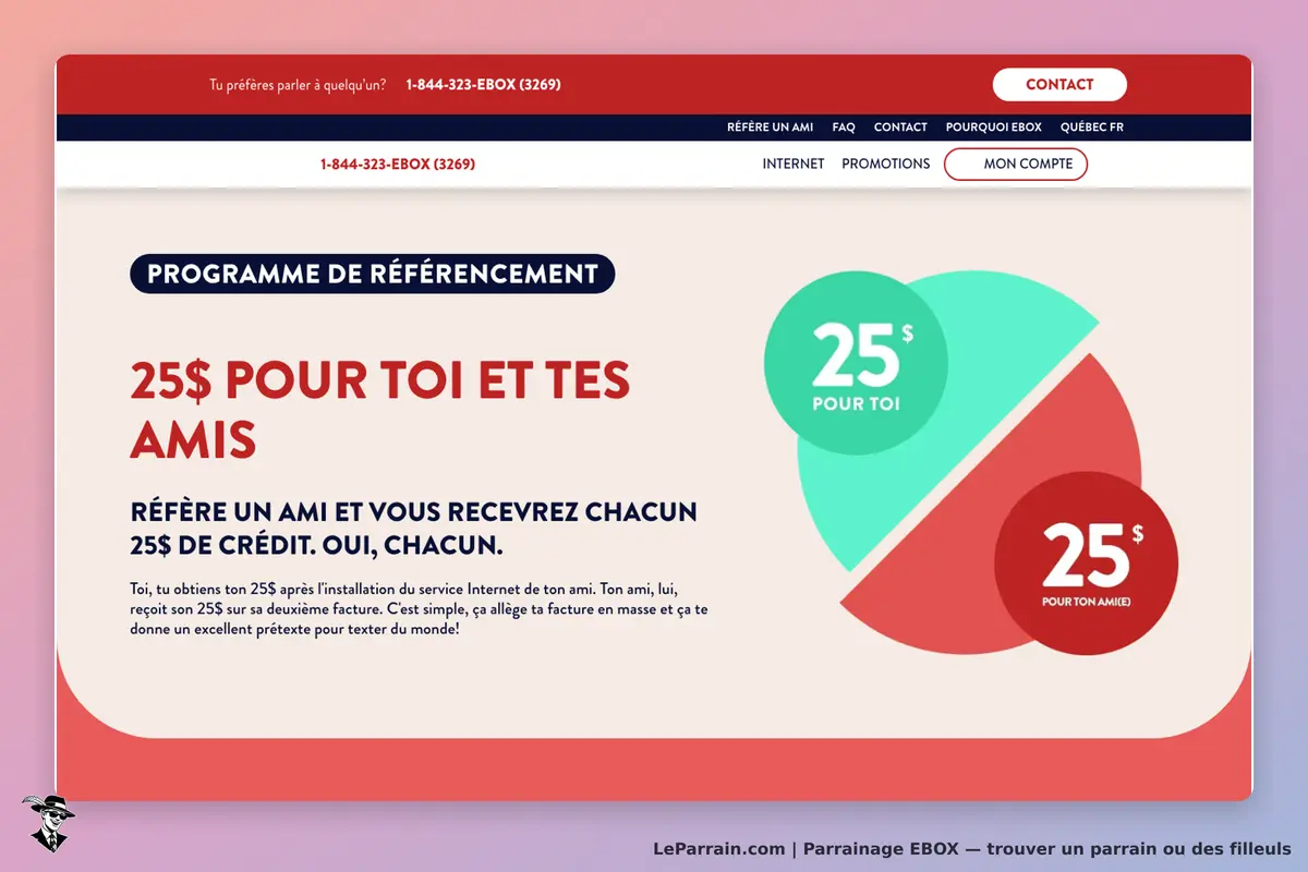 EBOX : programme de référencement, 25 $ CA pour vous et 25 $ CA pour votre ami
