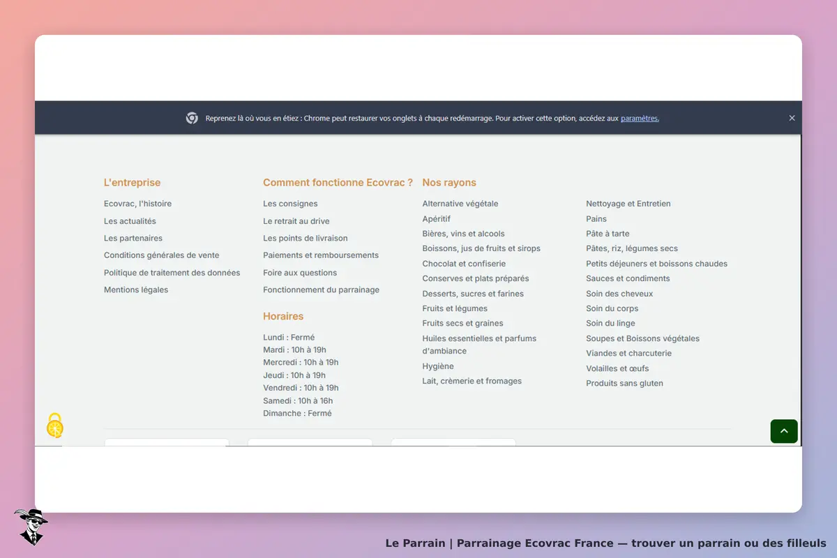 condition parrainage