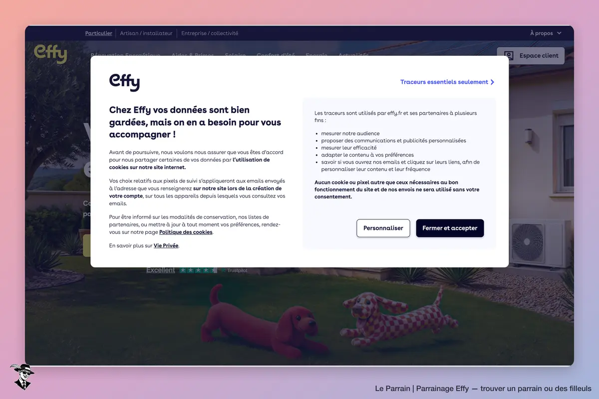 Page d'accueil de Effy
