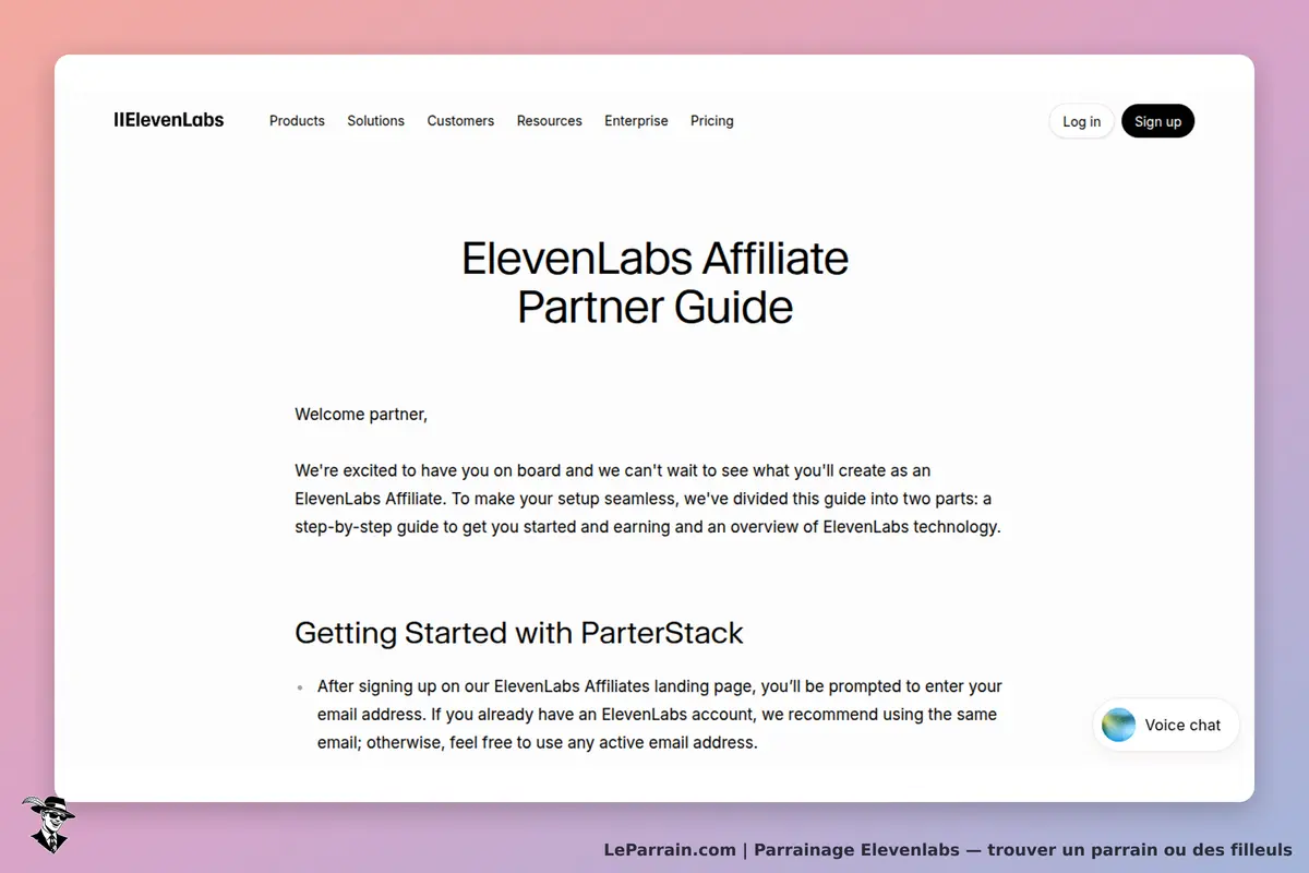 ElevenLabs : guide pour les partenaires affiliés avec instructions et options de contact