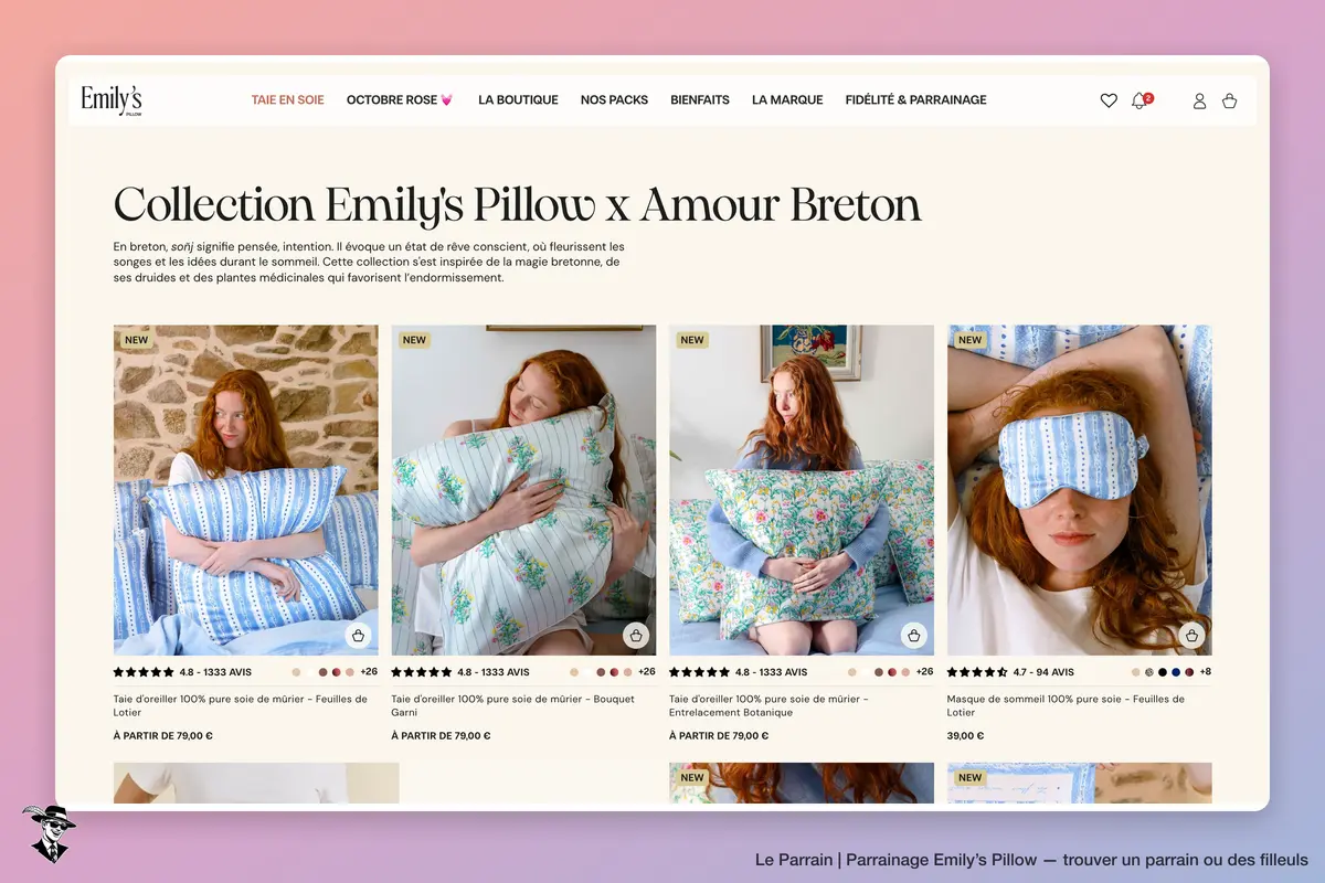 Page catégorie de Emily’s Pillow