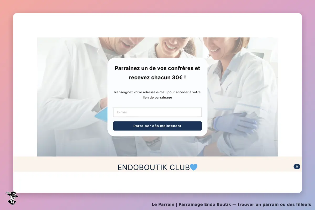 Page parrainage de Endo Boutik
