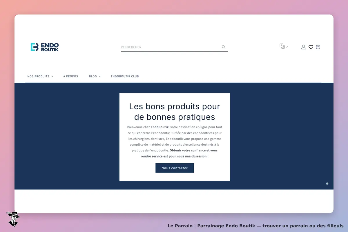 Page d'accueil de Endo Boutik