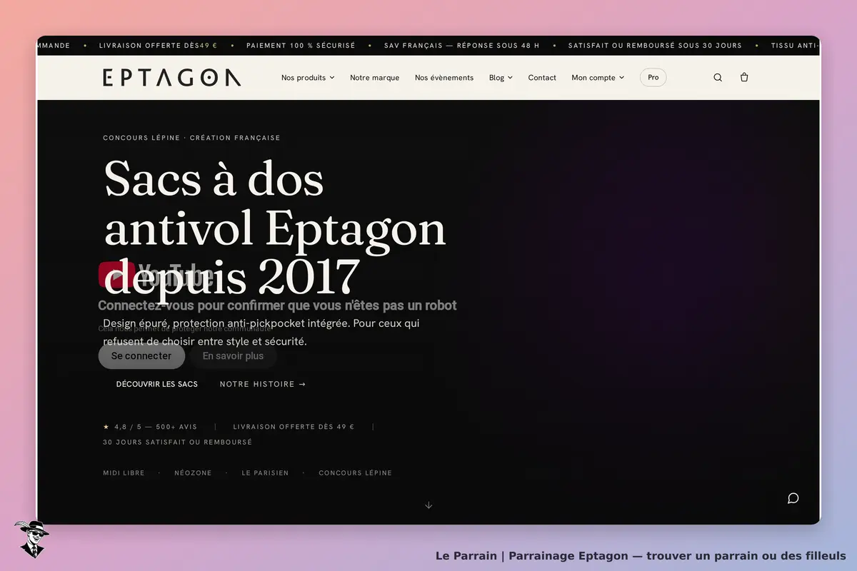 Page d'accueil de Eptagon