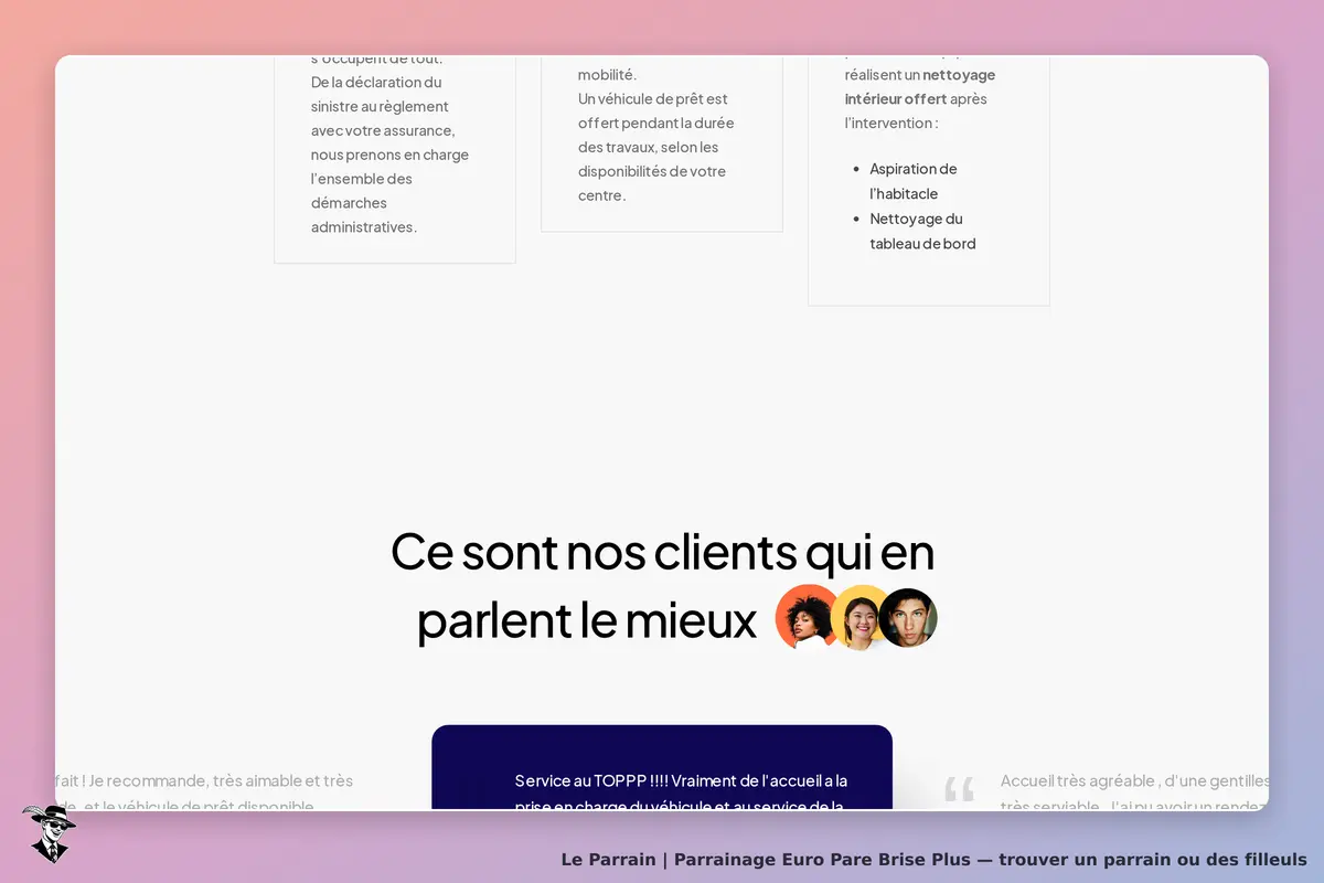 Euro Pare Brise Plus : témoignages de clients avec photos et texte sur la qualité du service