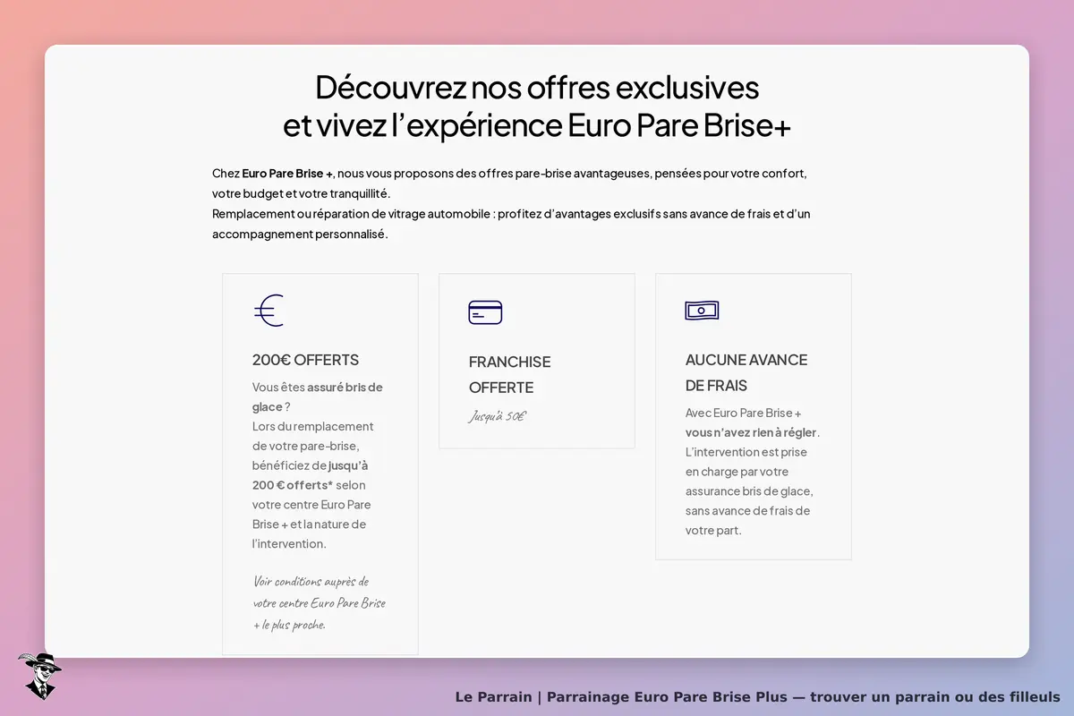 Euro Pare Brise Plus : euro Pare Brise + : présentation des offres de remplacement et réparation de