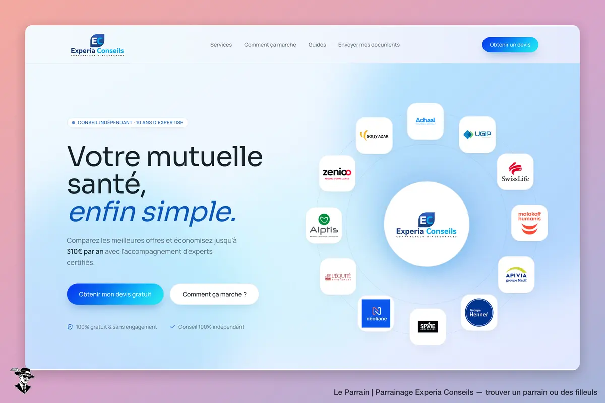 Page d'accueil de Experia Conseils