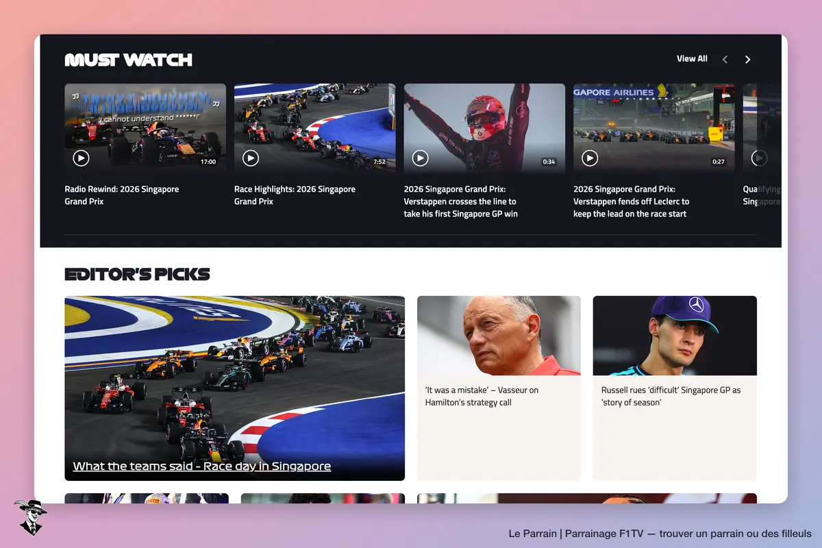 Capture d'écran de F1TV