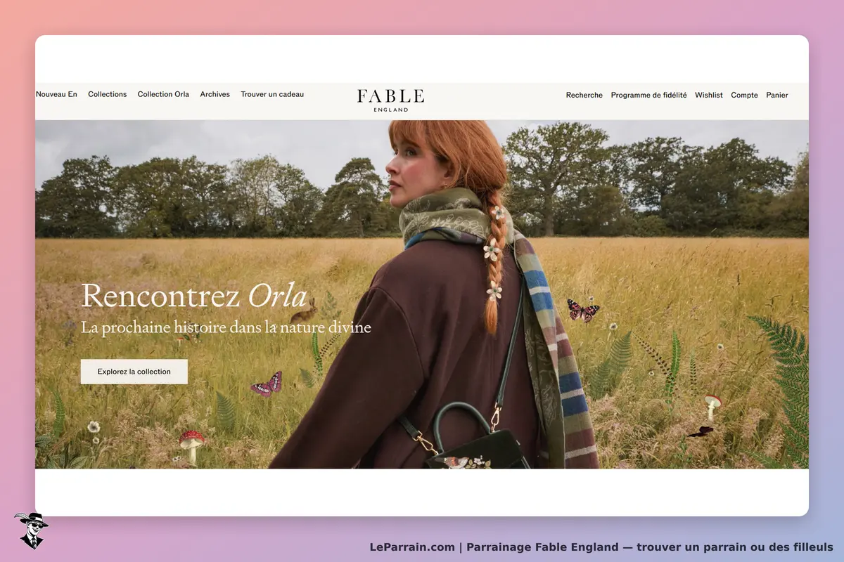 Fable England : fABLE : une femme avec un foulard se tient dans un champ, entourée de fleurs et de