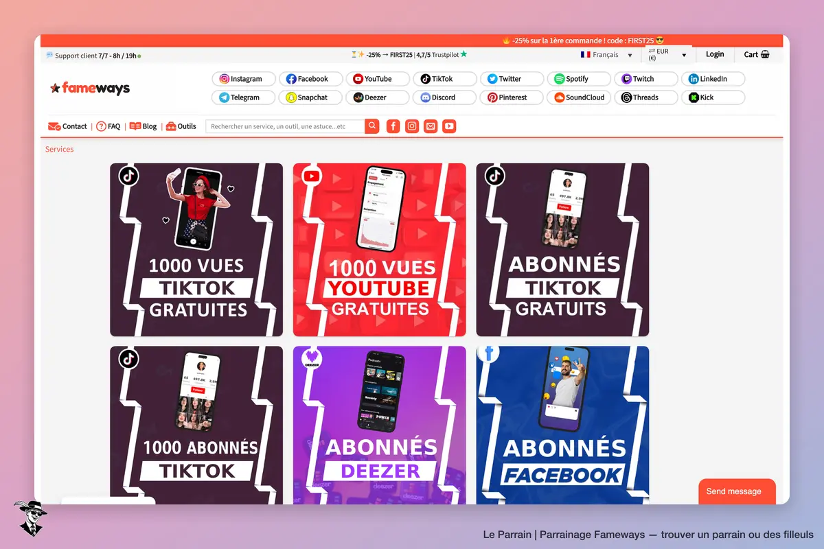 Page catégorie de Fameways