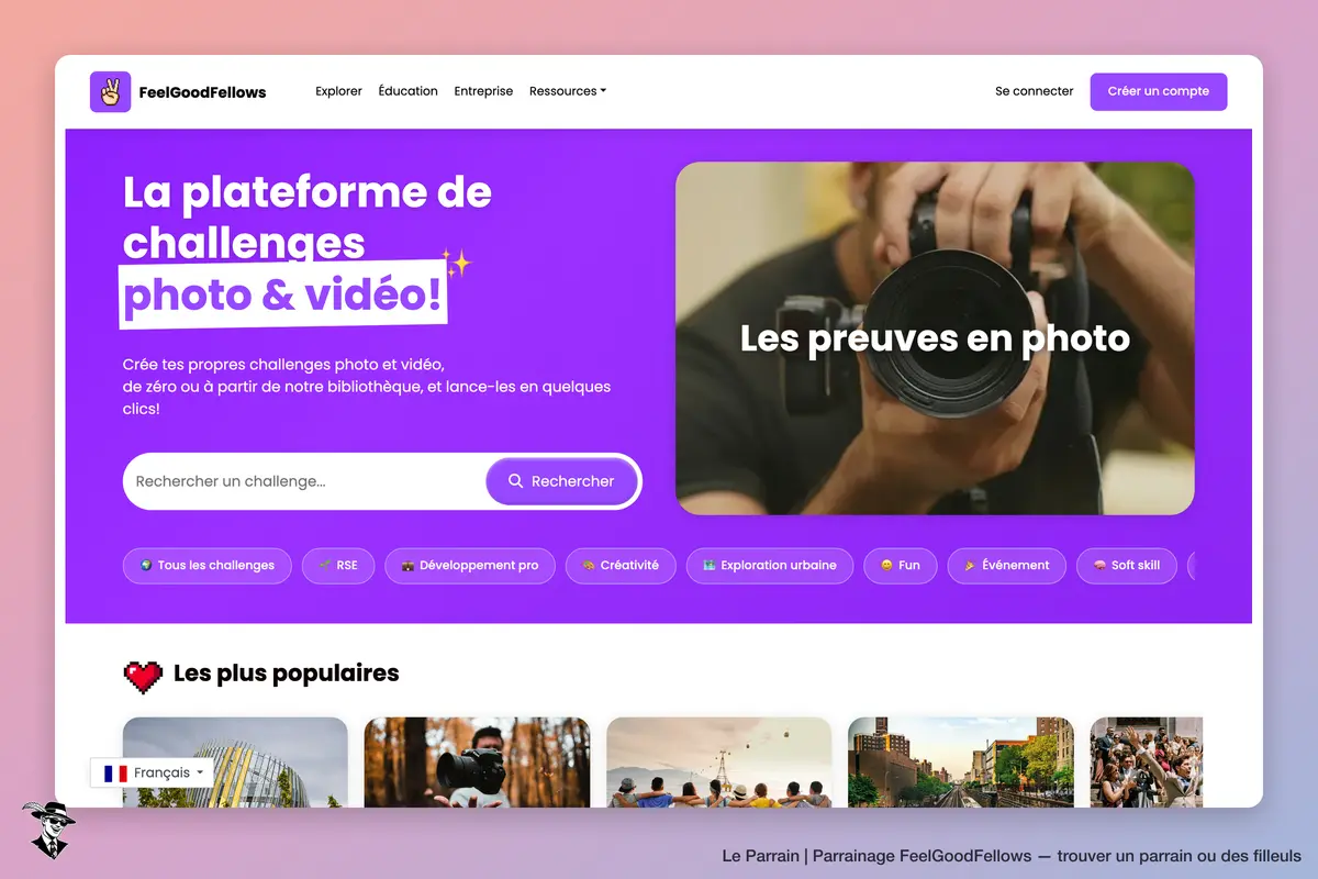 Page d'accueil de FeelGoodFellows