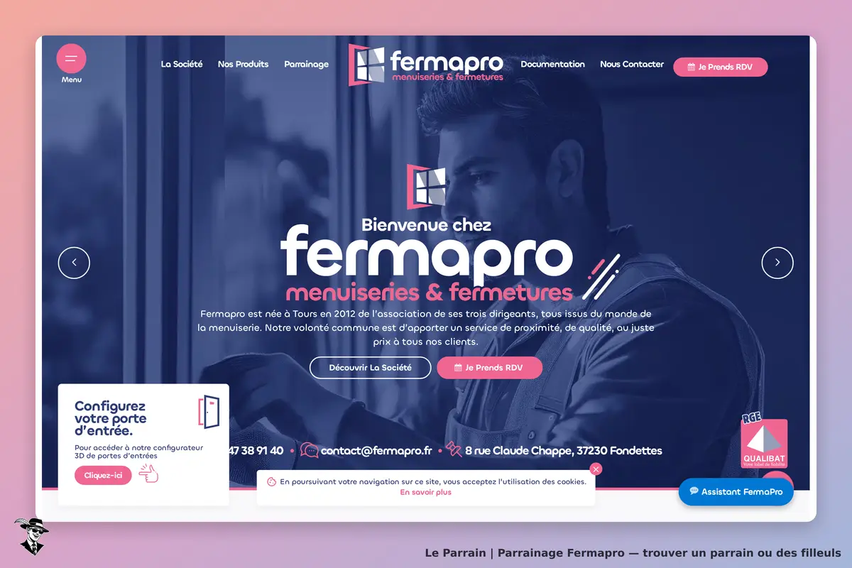 Page d'accueil de Fermapro