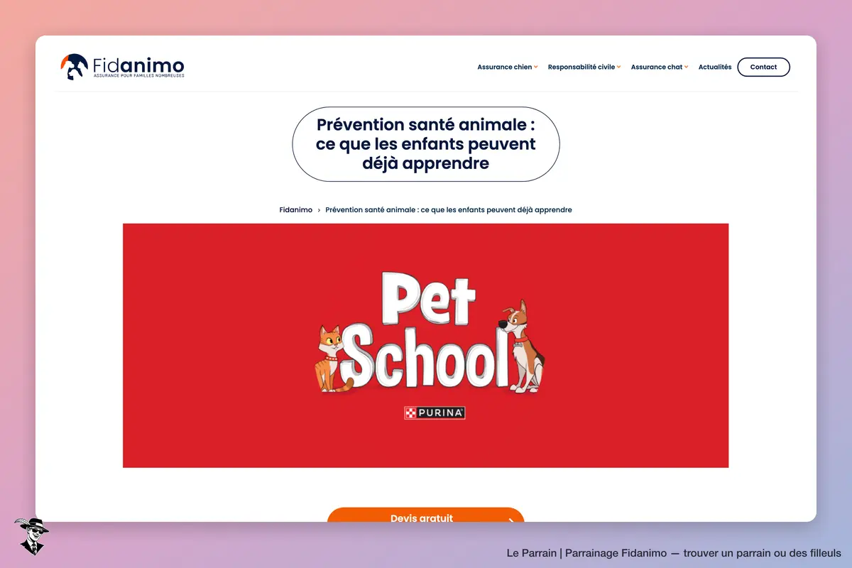 Page produit de Fidanimo