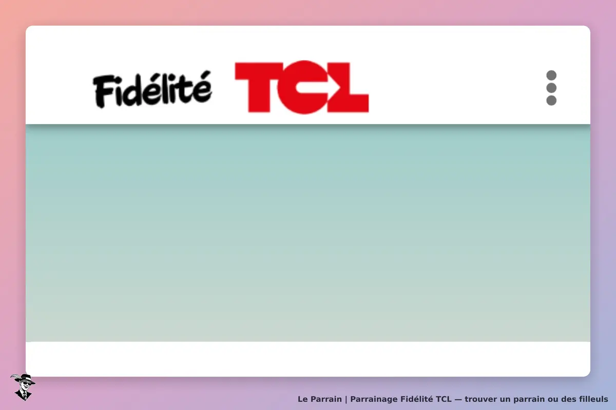 Fidélité TCL : logo et en-tête de la page d'accueil avec un fond dégradé