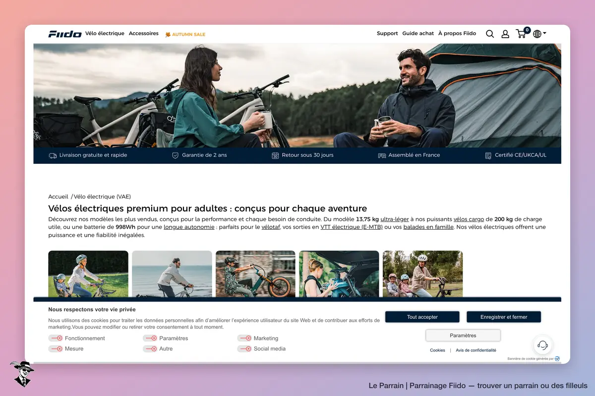 Page catégorie de Fiido