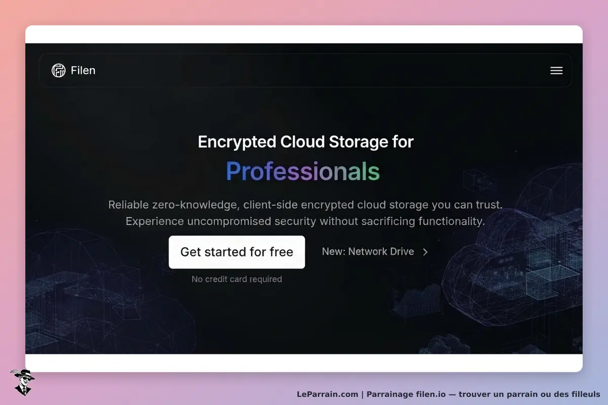 filen.io : filen : page d'accueil présentant un service de stockage cloud sécurisé pour