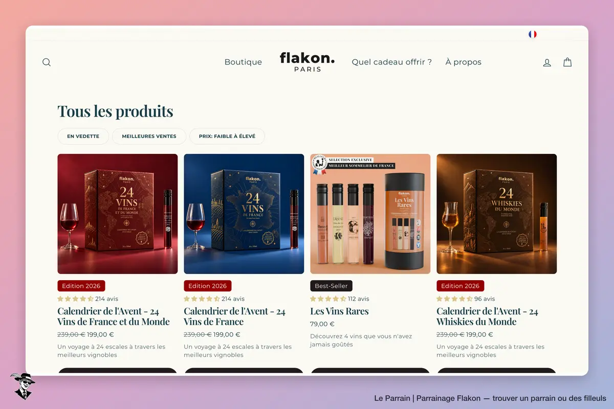 Page catégorie de Flakon