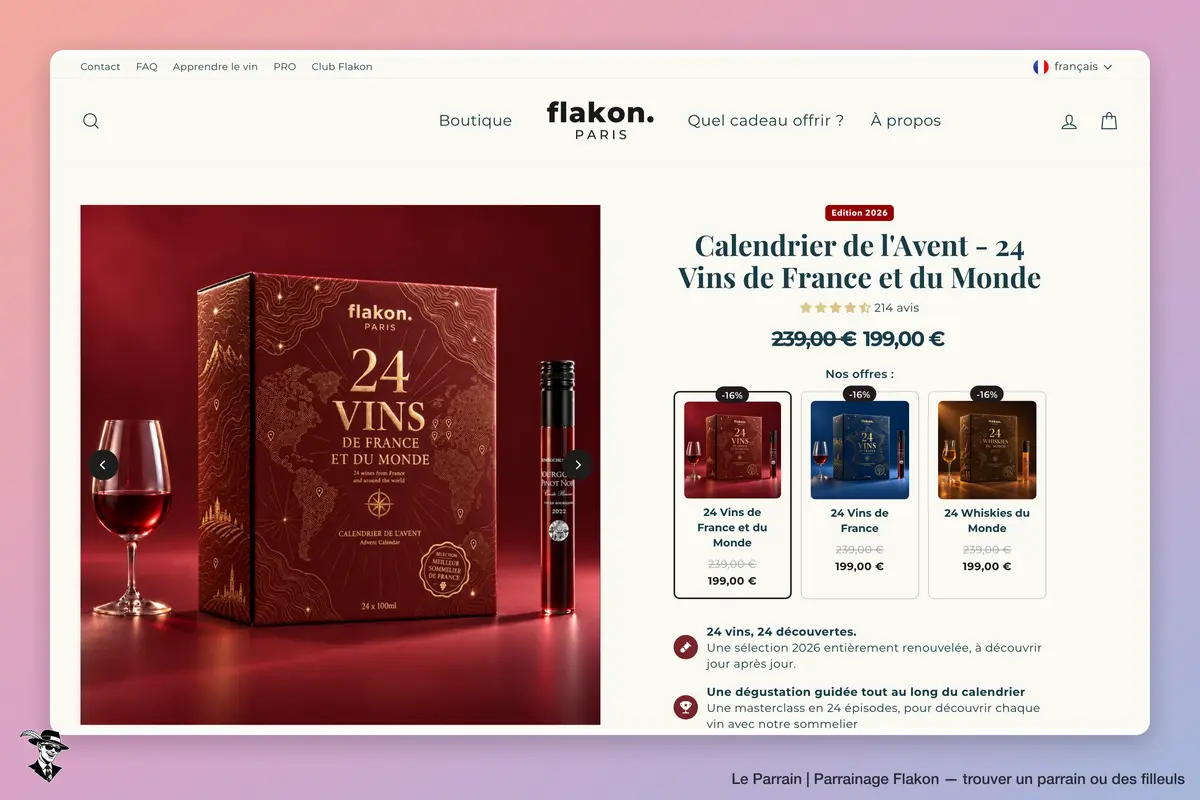 Page produit de Flakon