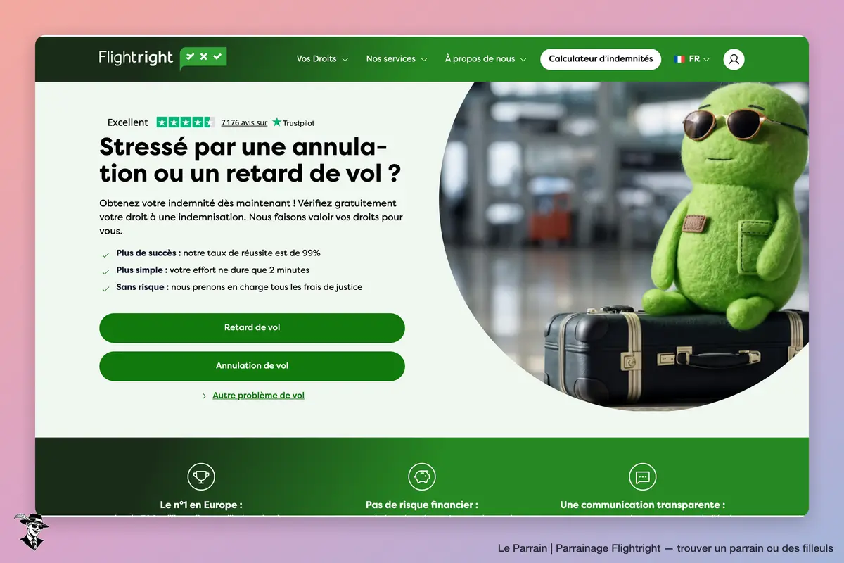Page d'accueil de Flightright