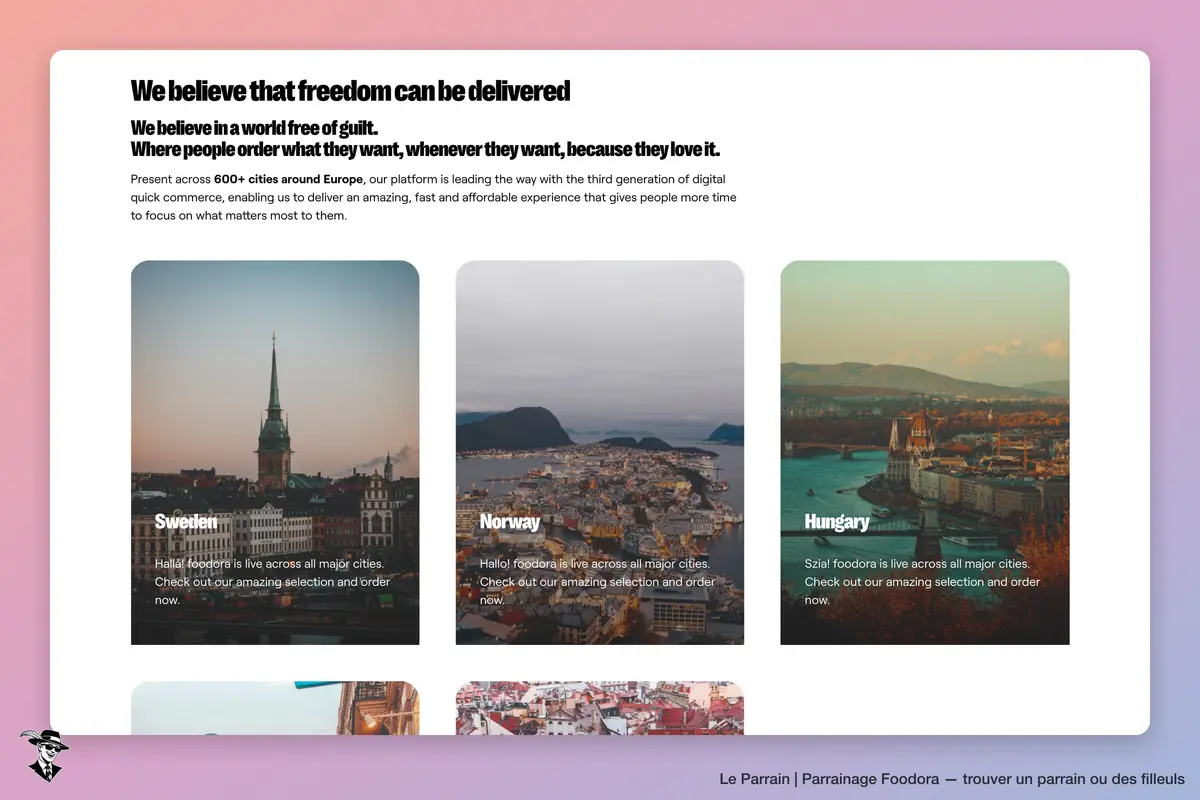 Capture d'écran de Foodora