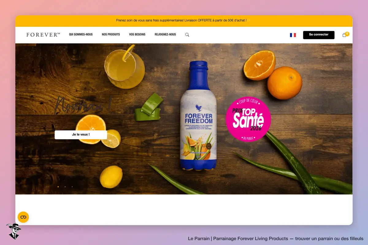 Page d'accueil de Forever Living Products