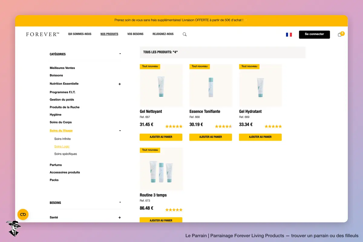 Page catégorie de Forever Living Products