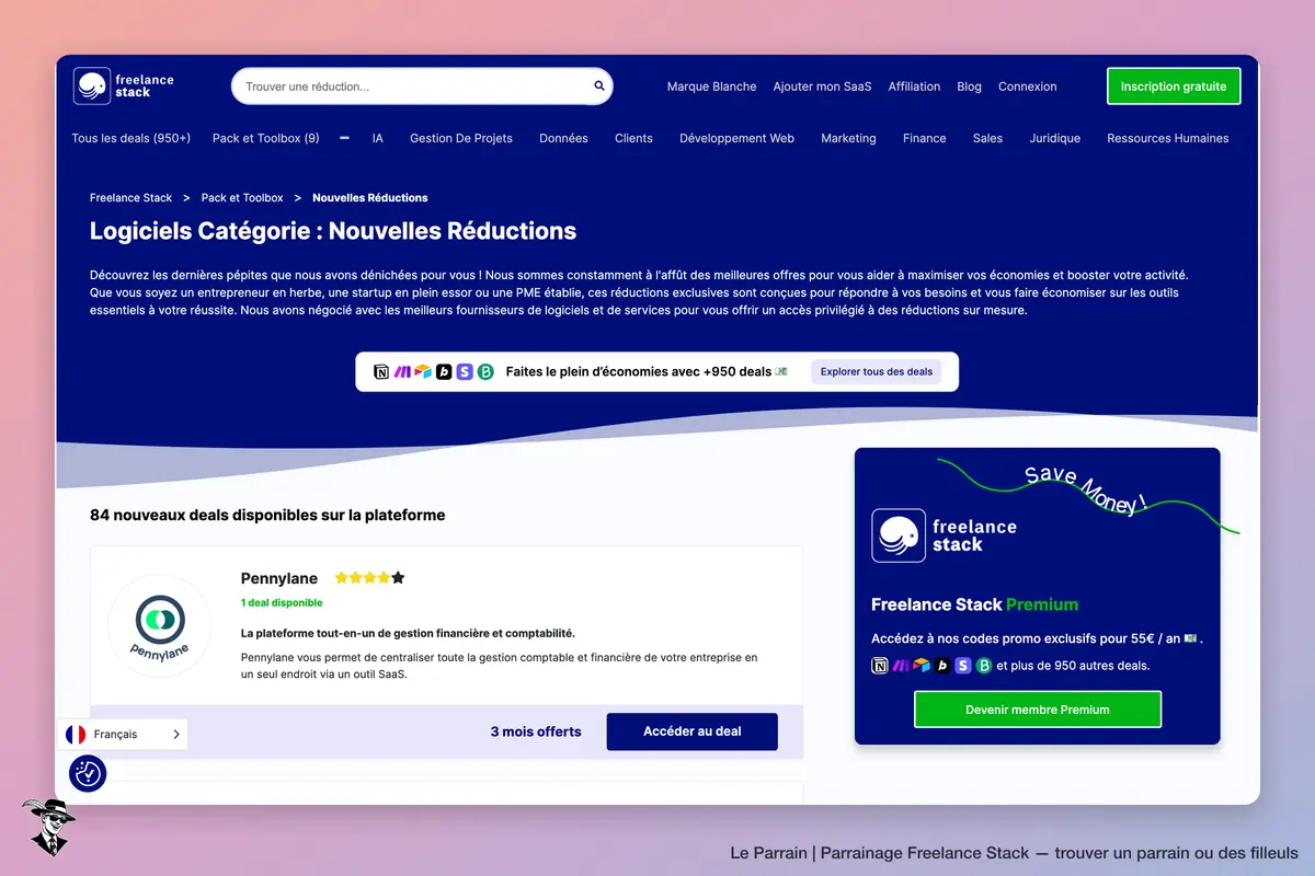 Page catégorie de Freelance Stack