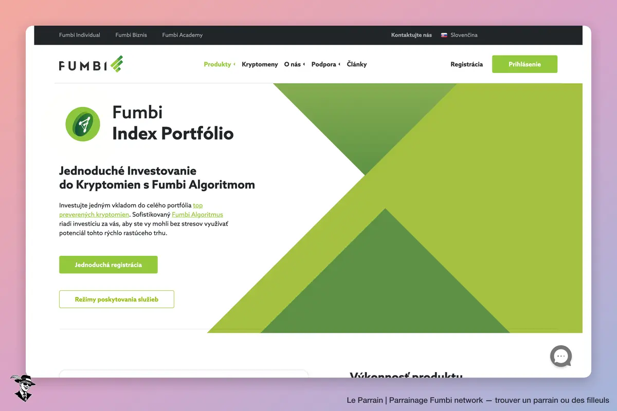 Page produit de Fumbi network