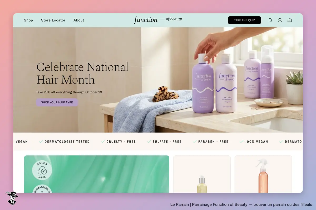 Page d'accueil de Function of Beauty