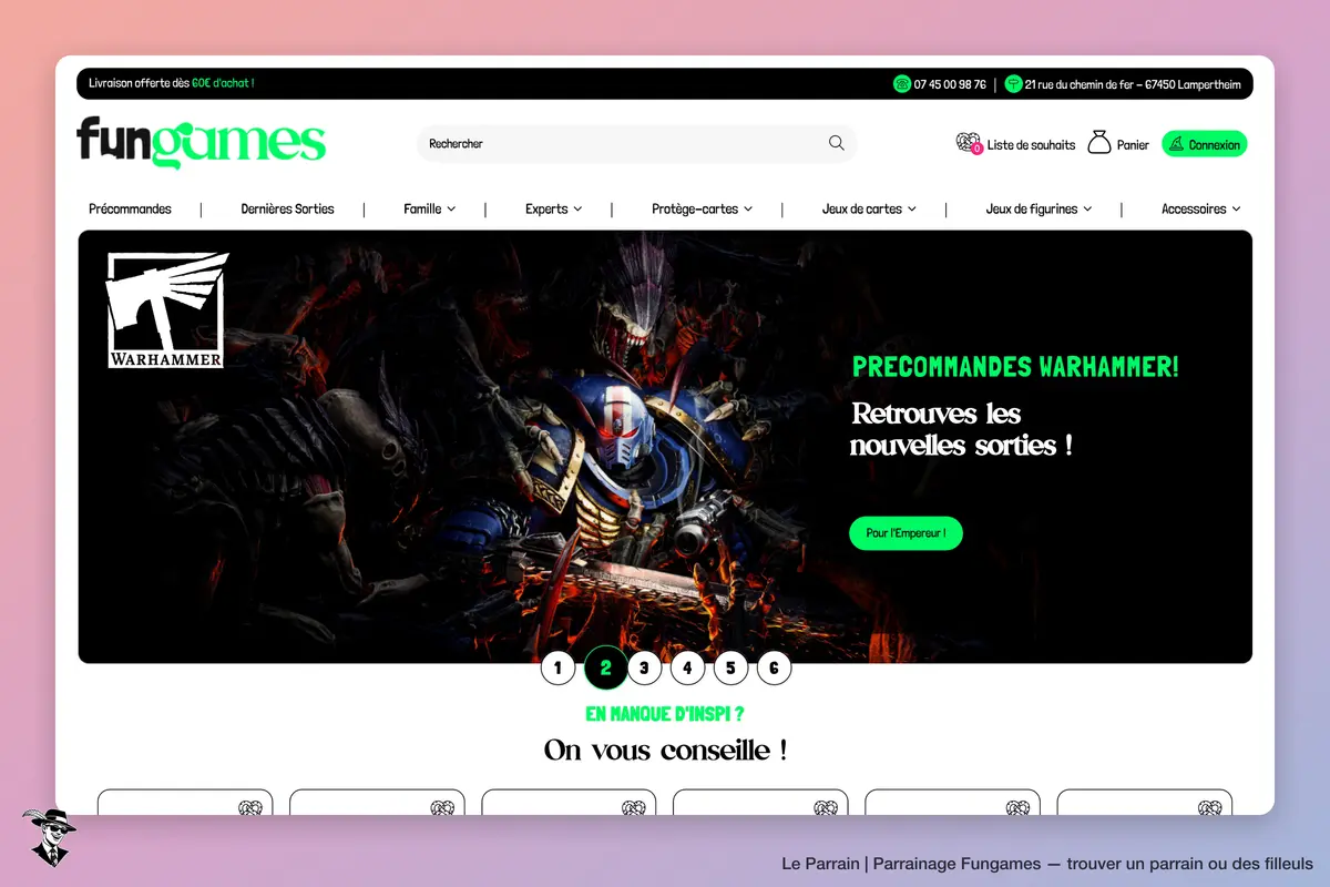 Page d'accueil de Fungames