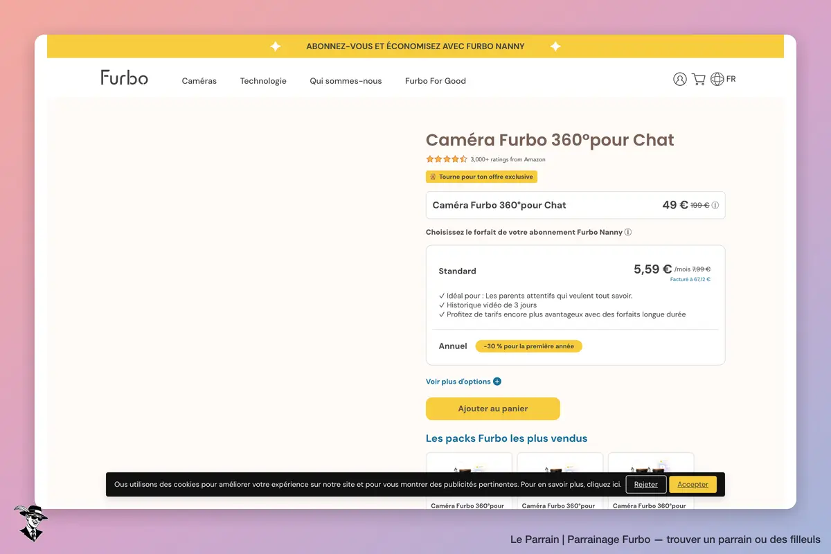 Page produit de Furbo