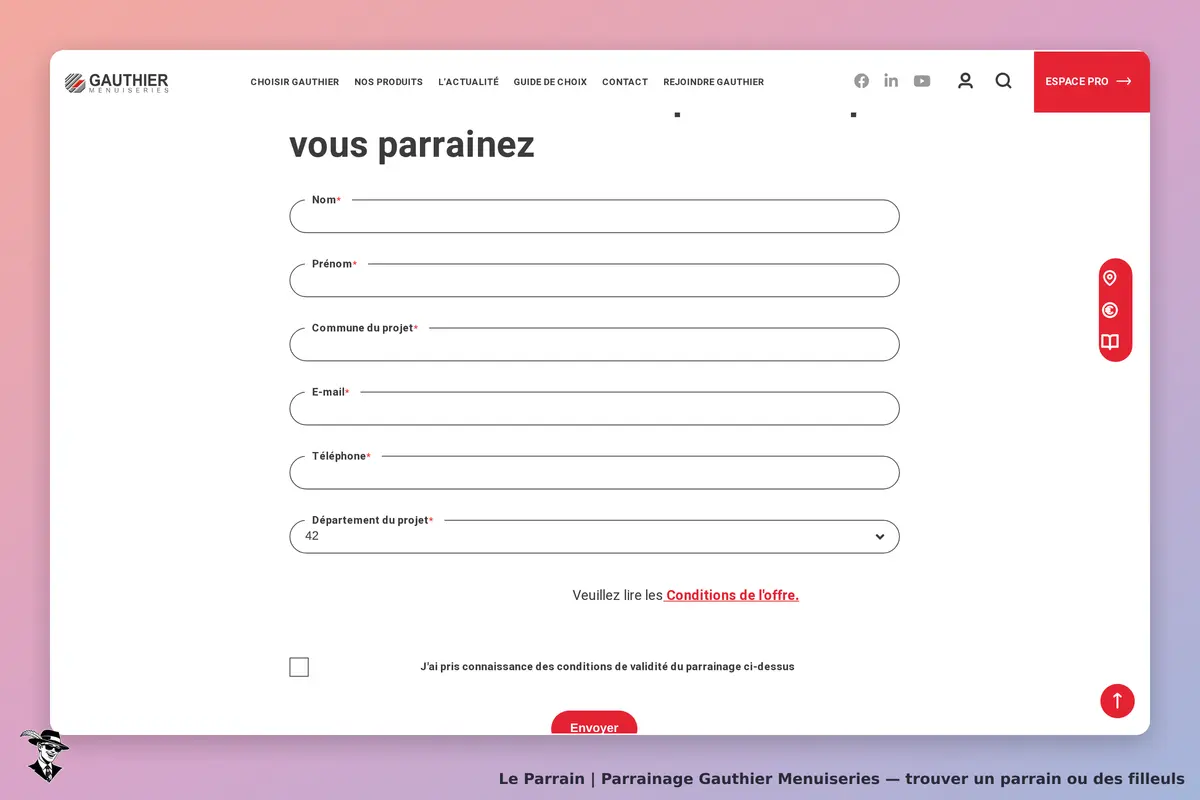 Capture d'écran de Gauthier Menuiseries