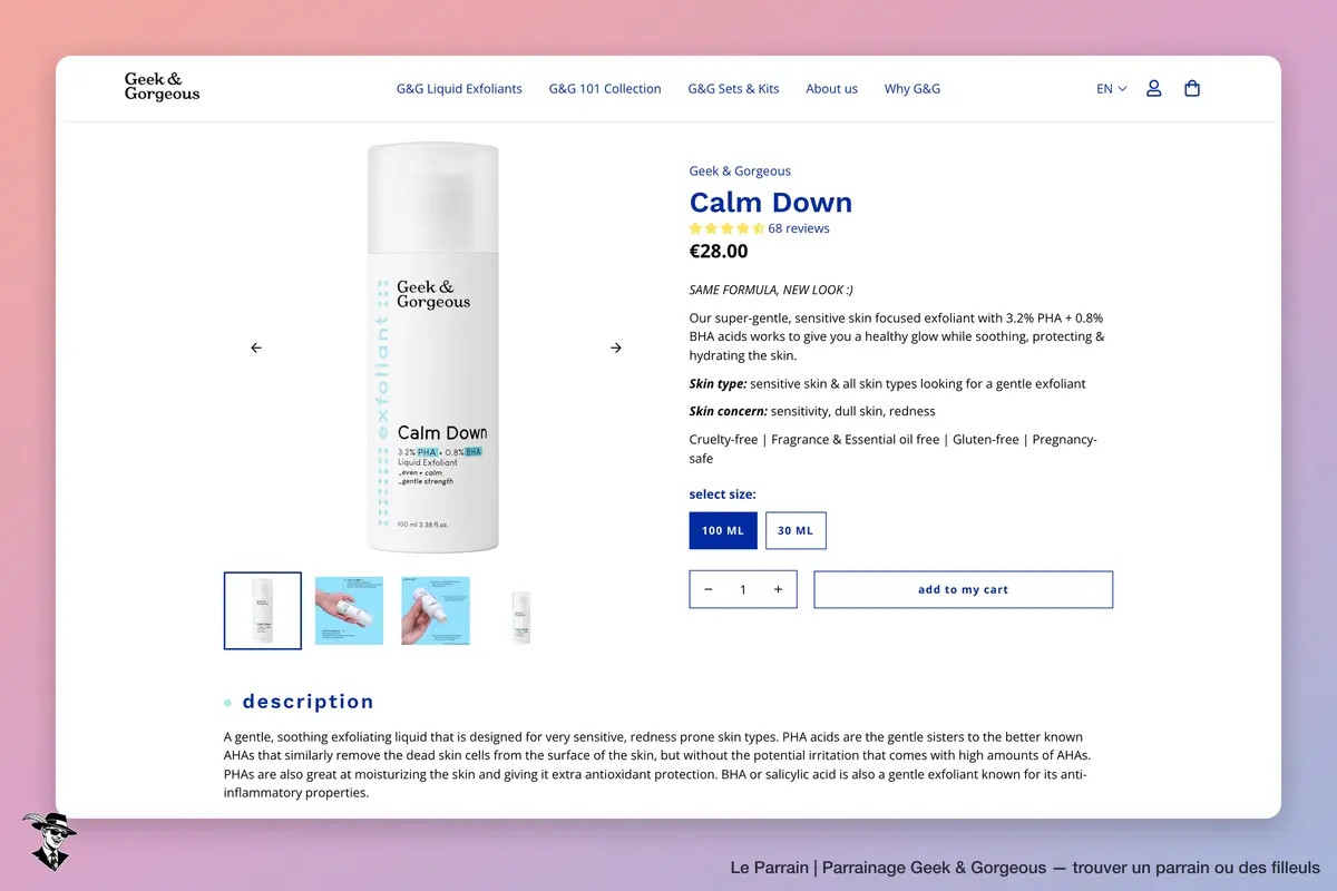 Page produit de Geek & Gorgeous