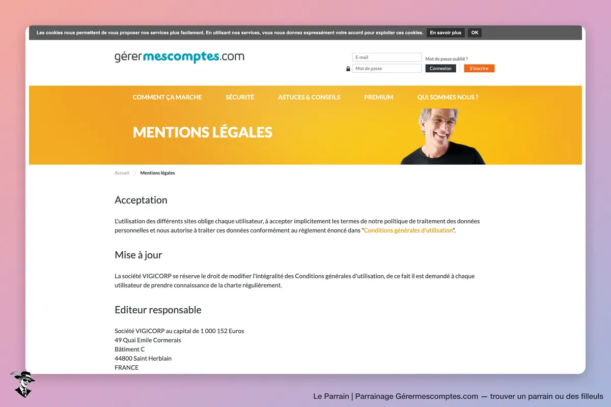 Page produit de Gérermescomptes.com