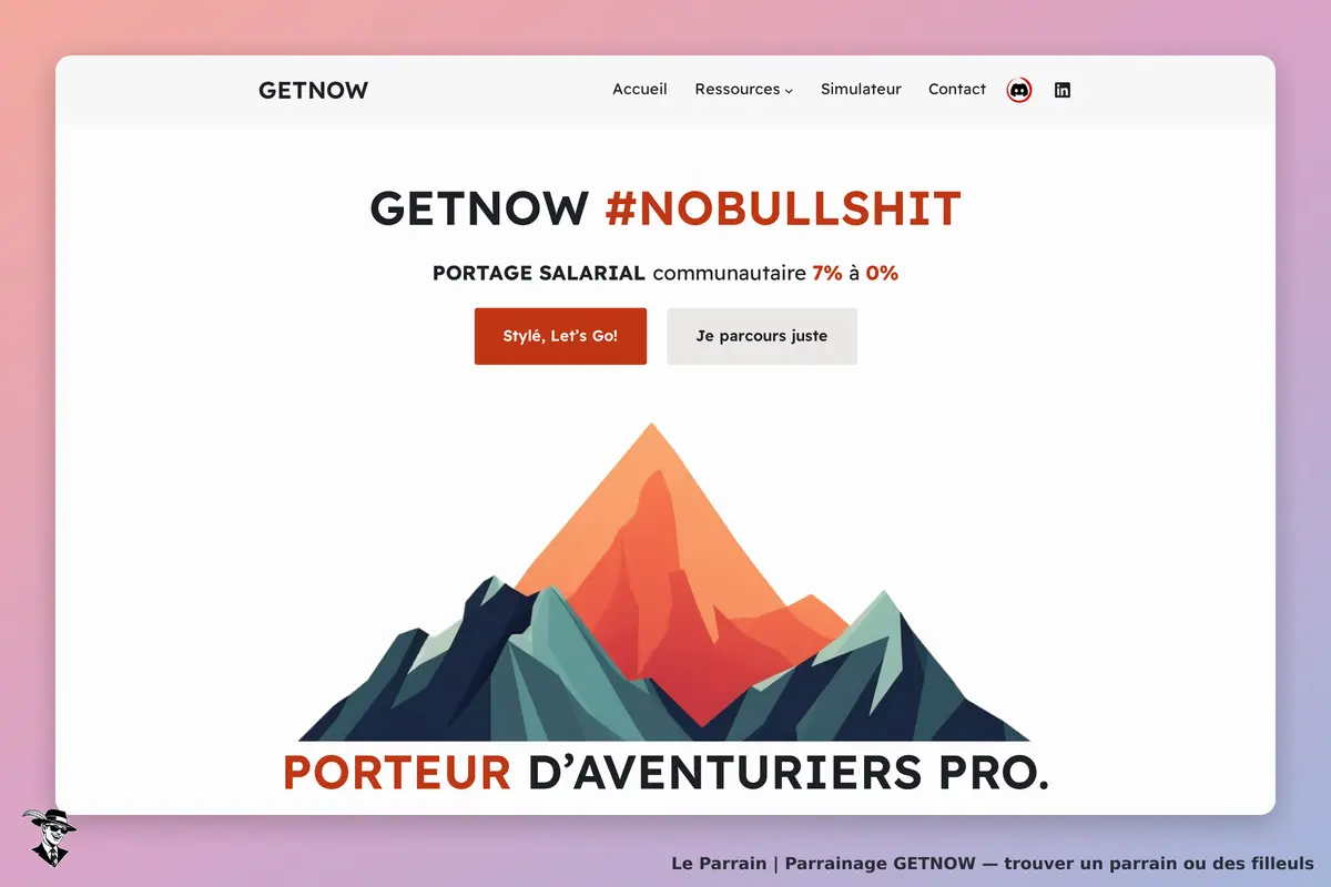 Page d'accueil de GETNOW
