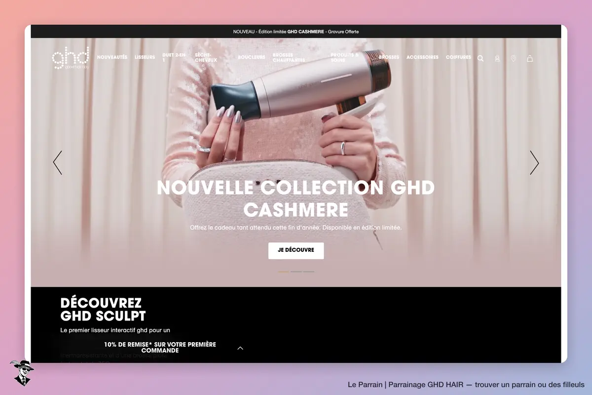 Page d'accueil de GHD HAIR