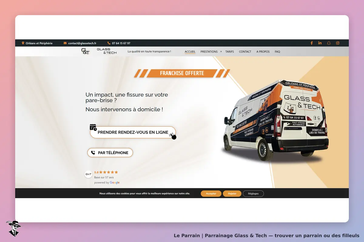il montre la page d'acceuille du site